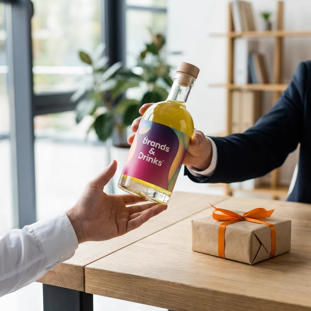 Werbegeschenke mit Getränken mit eigenem Etikett von Brands & Drinks